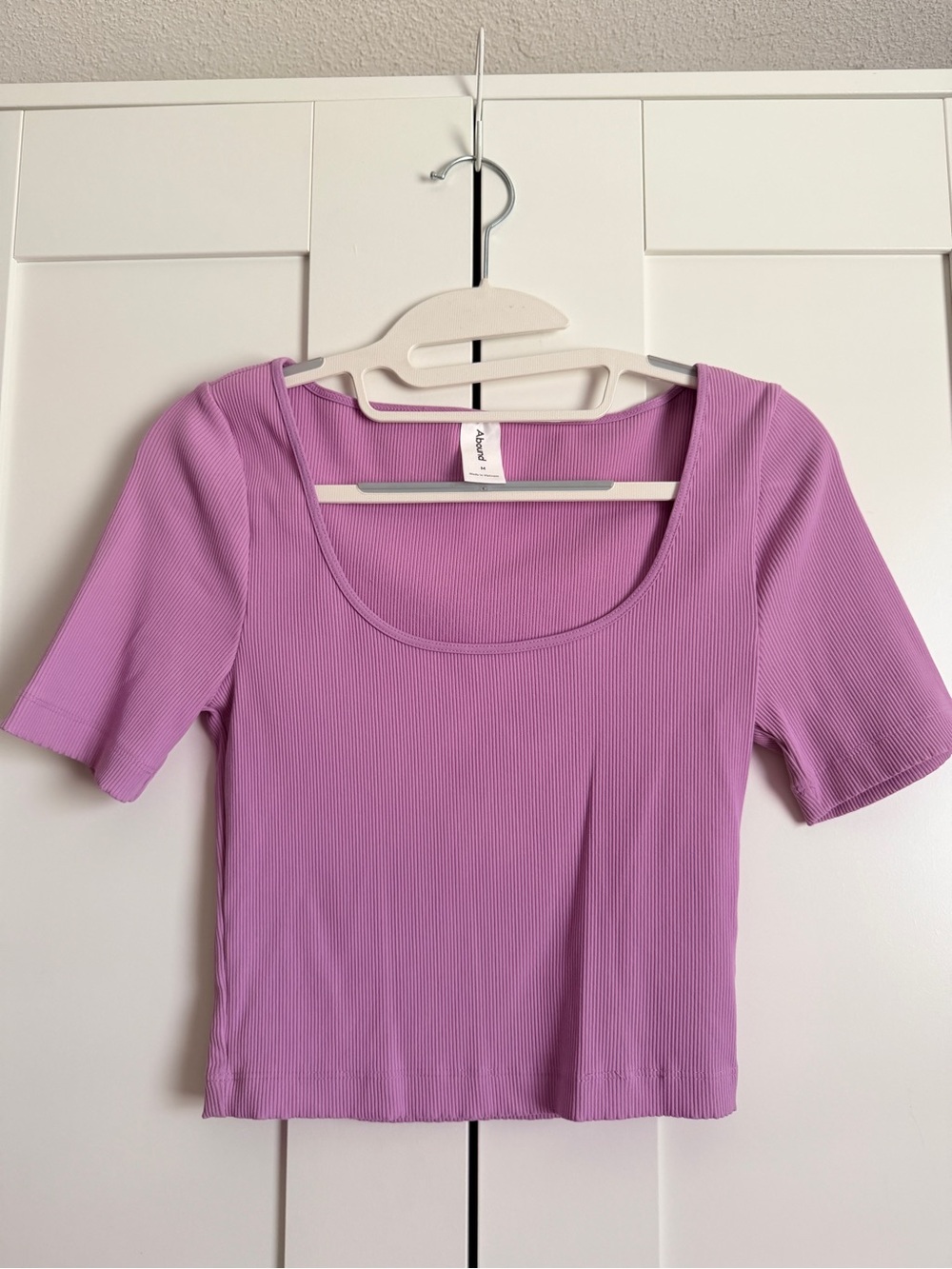 Abound Ribbed Scoop Crop Top in Lavender